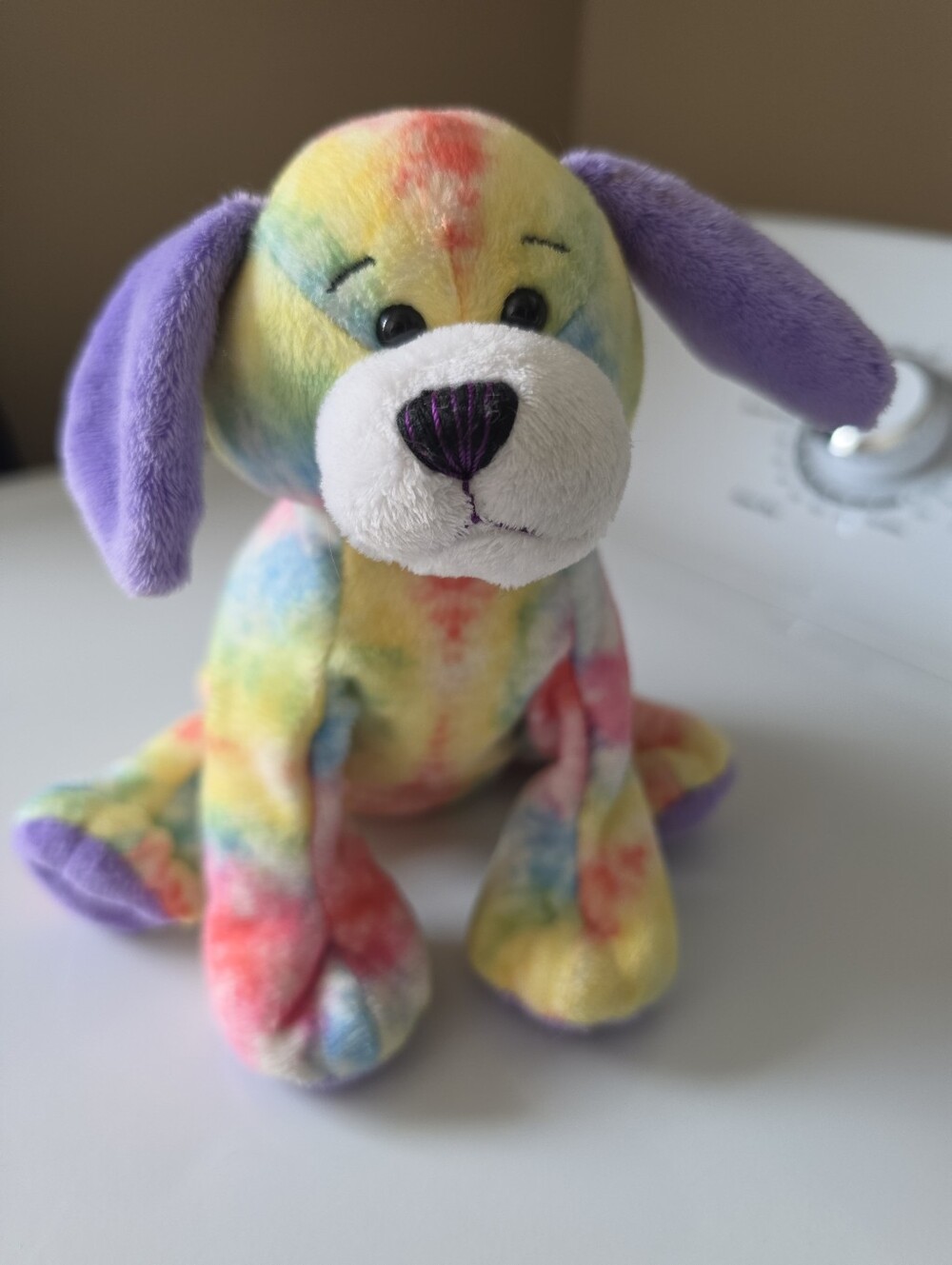 Genuine RETIRED Ganz Webkinz Tie Dyed Puppy (Model HM385 )collectible/Code: Used